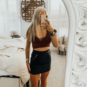 Black Leather Mini Skirt